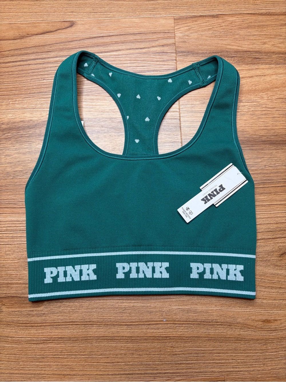 Victoria's Secret PINK Teal Green Sports Bra Size XS NWT
